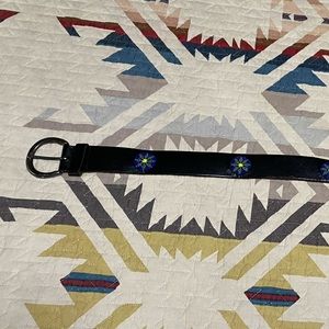 Beaded Leather Belt
